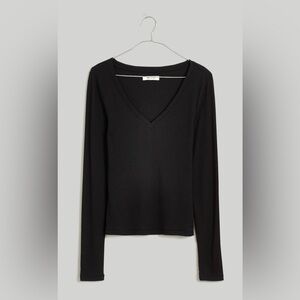 NWT Madewell Brightside Finerib V-Neck Long-Sleeve Tee